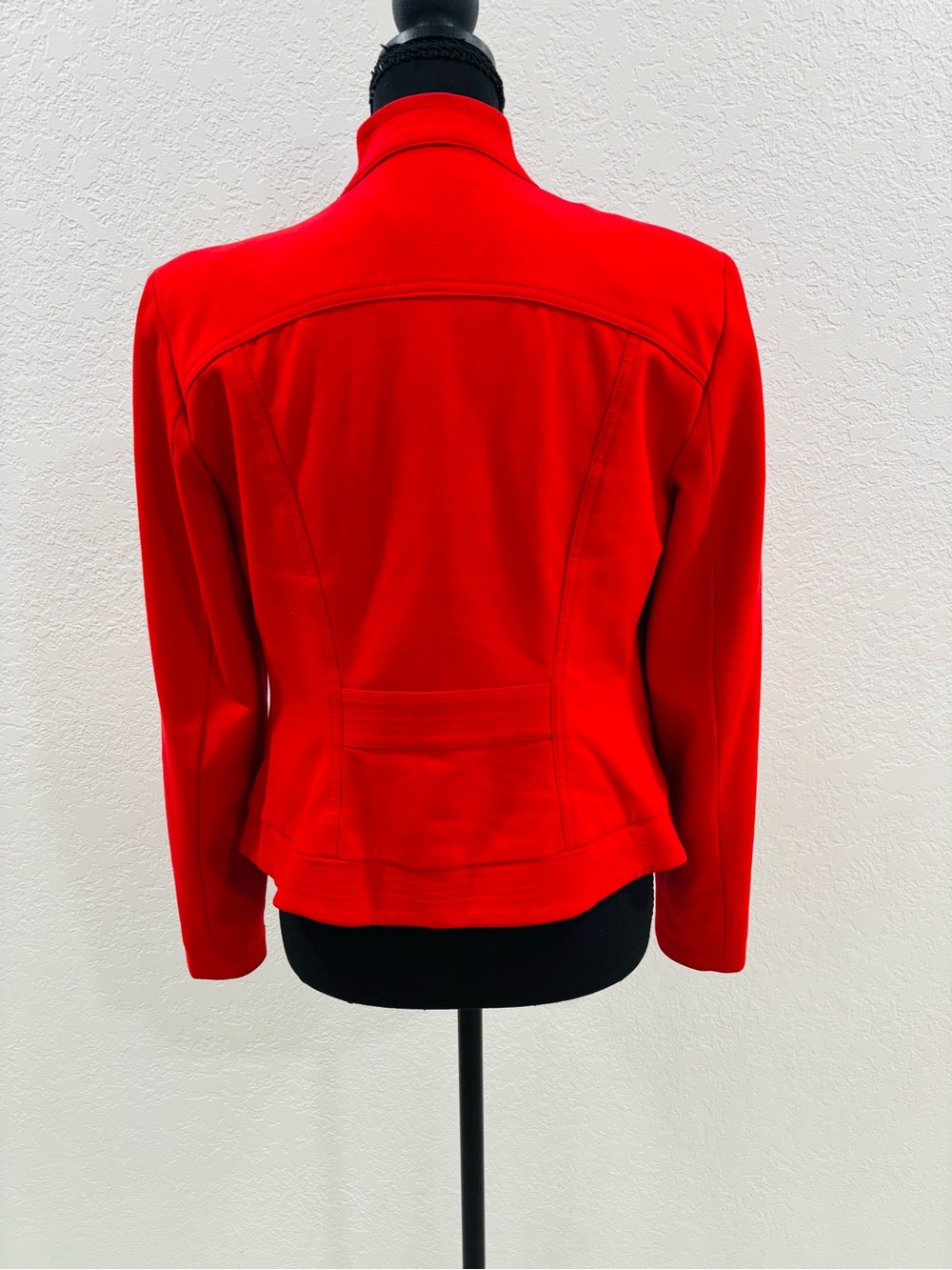 INC International Concepts Red Ruffle Zip-Front Jacket - Picture 3 of 4